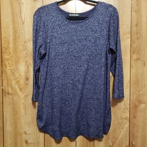 Due Time Maternity Dark Heather Navy 3/4 Sleeved Knit Top Women's XL